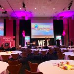 Women's Entrepeneurship Day. LightScape on Stage Scene UltraLight behind the Dj booth